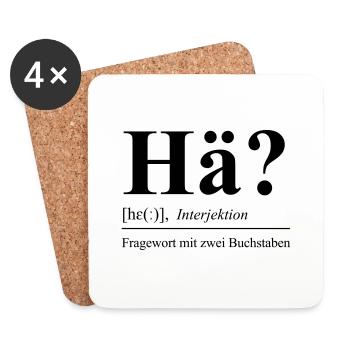Hä? - Untersetzer (4er-Set) - Weiß - Vorne