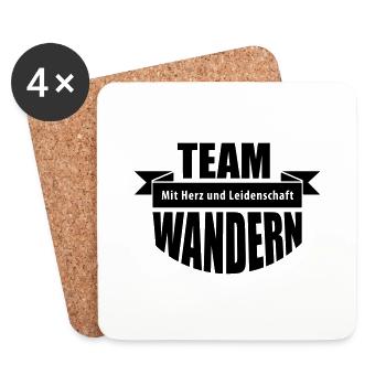 TEAM WANDERN – Natur Berge Urlaub hiking - Untersetzer (4er-Set) - Weiß - Vorne
