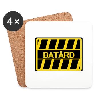 batard insults humor panel - Coasters (set of 4) - white - Front