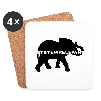 Systemrelefant - Untersetzer (4er-Set) - Weiß - Vorne