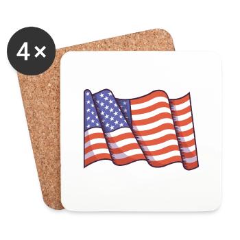 American Flag - Coasters (set of 4) - white - Front