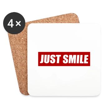 Souriez simplement - Dessous de verre (lot de 4) - blanc - Devant