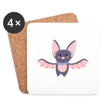 bat - Coasters (set of 4) - white - Front