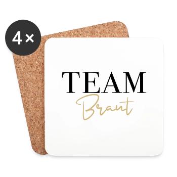 Team Braut Junggesellinnenabschied Hochzeit - Untersetzer (4er-Set) - Weiß - Vorne