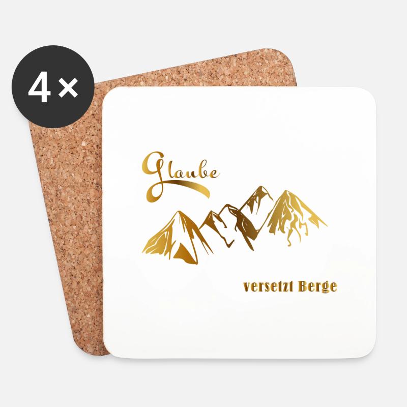 Glaube versetzt Berge - Untersetzer (4er-Set) - Weiß