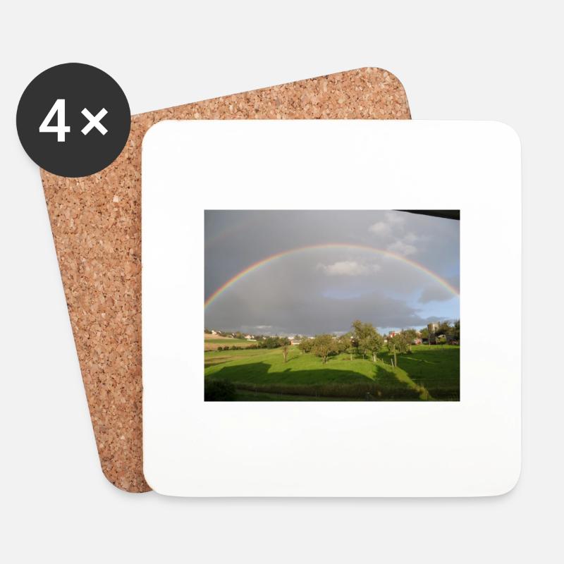 Regenbogen - Untersetzer (4er-Set) - Weiß