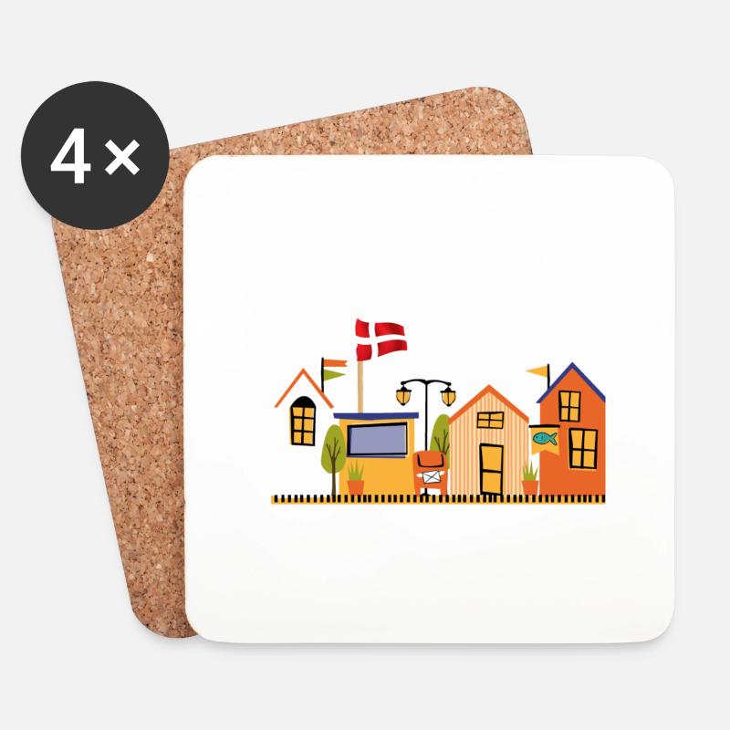 Denmark - Untersetzer (4er-Set) - Weiß