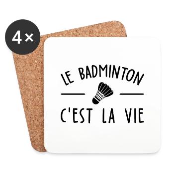 le Badminton c'est la vie - Dessous de verre (lot de 4) - blanc - Devant