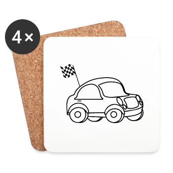 Car Auto - Untersetzer (4er-Set) - Weiß - Vorne