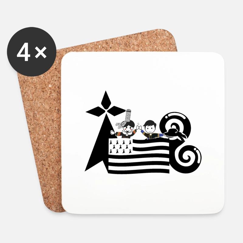 Bretagne gesetzt - Untersetzer (4er-Set) - Weiß