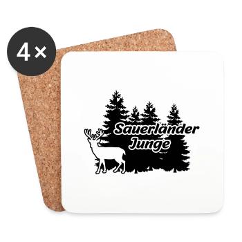 Sauerländer Junge - Untersetzer (4er-Set) - Weiß - Vorne
