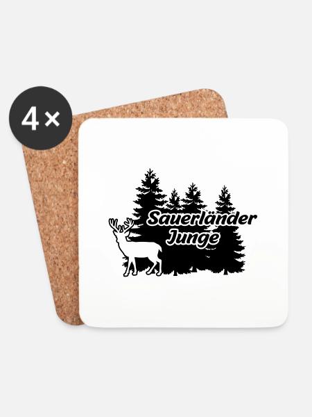 Sauerländer Junge - Untersetzer (4er-Set) - Weiß