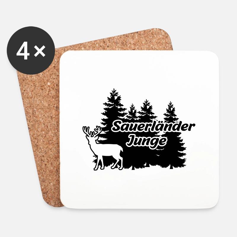 Sauerländer Junge - Untersetzer (4er-Set) - Weiß
