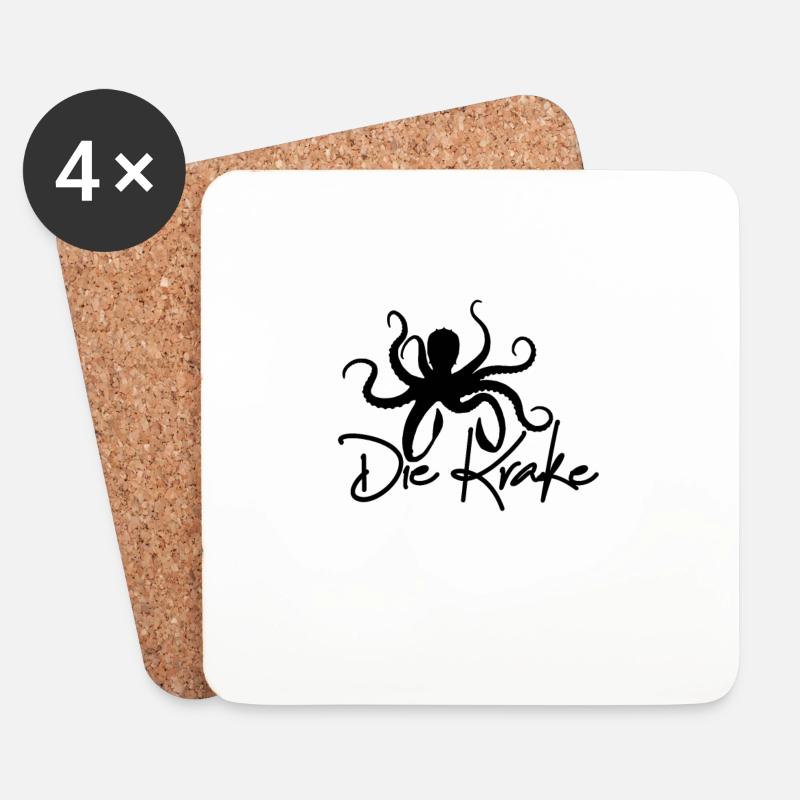 Krake - Untersetzer (4er-Set) - Weiß