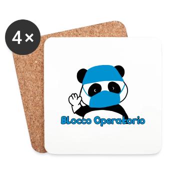 Panda Operating Block - Coasters (set of 4) - white - Front