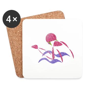 Swimmer is doing the breaststroke. The Breaststroke. - Coasters (set of 4) - white - Front
