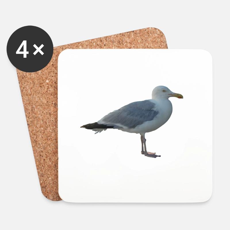 Möwe - Untersetzer (4er-Set) - Weiß
