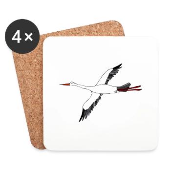 Storch - Untersetzer (4er-Set) - Weiß - Vorne
