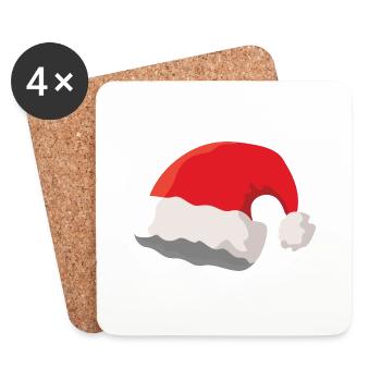 Christmas hat - Coasters (set of 4) - white - Front