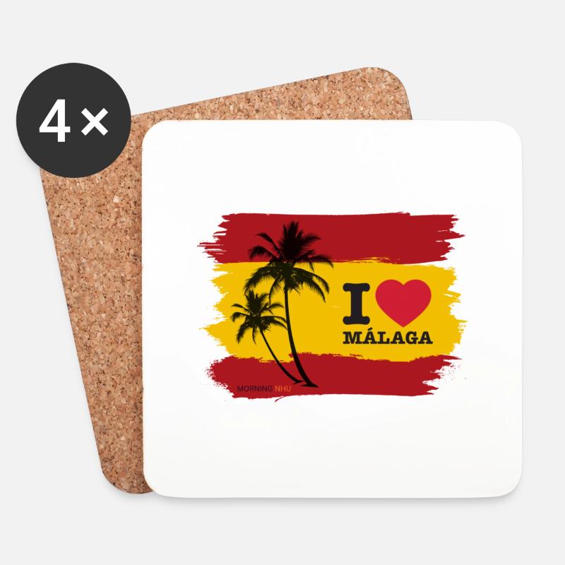 Ich liebe Malaga - Untersetzer (4er-Set) - Weiß
