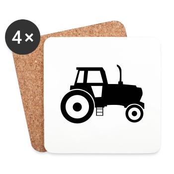traktor - Untersetzer (4er-Set) - Weiß - Vorne