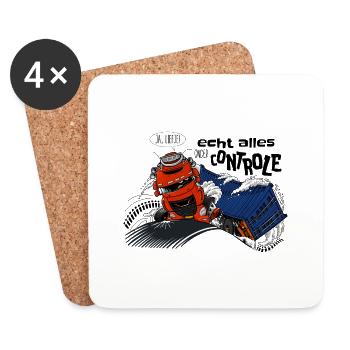 D TRUCK KONTROLLE DE - Untersetzer (4er-Set) - Weiß - Vorne
