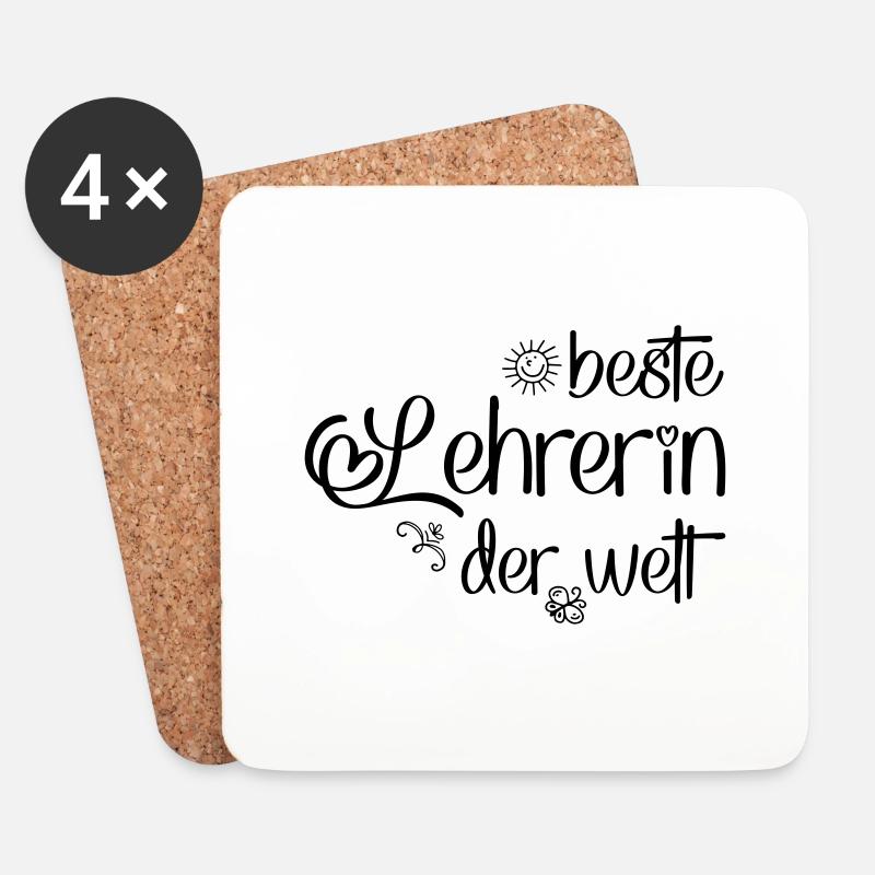 Beste Lehrerin der Welt - Untersetzer (4er-Set) - Weiß