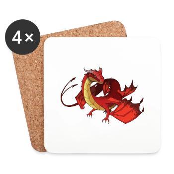 Majestic Red Dragon - Coasters (set of 4) - white - Front