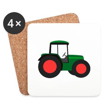 traktor trecker ackerschlepper schlepper tractor - Untersetzer (4er-Set) - Weiß - Vorne