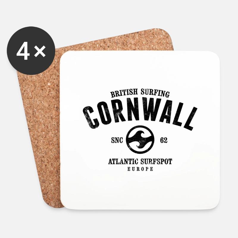 CORNWALL BRITISH SURF USED LOOK - Dessous de verre (lot de 4) - blanc