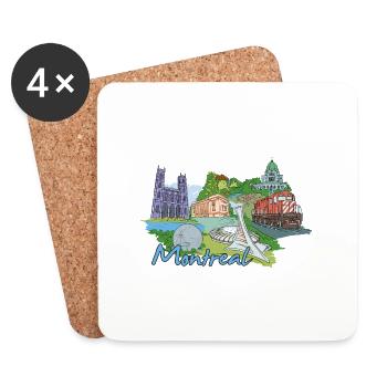 My favorite city design - Montreal - Coasters (set of 4) - white - Front