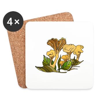 Pilze - Untersetzer (4er-Set) - Weiß - Vorne