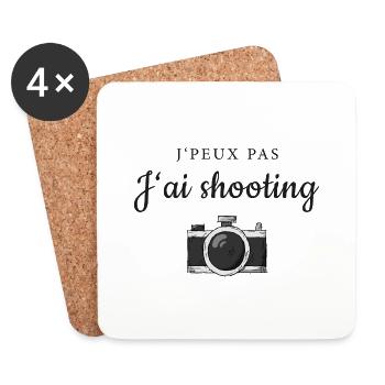 J peux pas j ai shooting photo - Photographe - Dessous de verre (lot de 4) - blanc - Devant