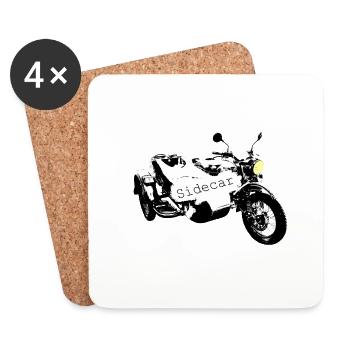 Ural Sidecar with lamp, the patch for the fan - Coasters (set of 4) - white - Front