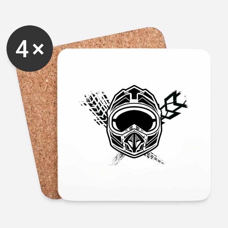 Moto / Motocross - Untersetzer (4er-Set) - Weiß
