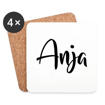 Name - Anja - Coasters (set of 4) - white - Front