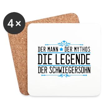 Der Man Mythos Legende Schwiegersohn Retro Spruch - Untersetzer (4er-Set) - Weiß - Vorne