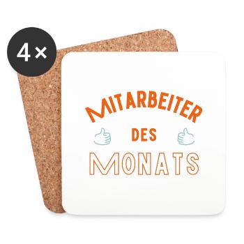 Mitarbeiter des Monats - Untersetzer (4er-Set) - Weiß - Vorne