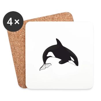 killer whale - Coasters (set of 4) - white - Front