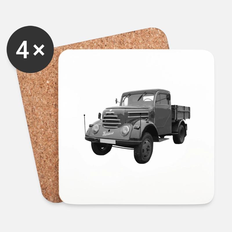 Garant K 30 Robur Zittau DDR Oldtimer Lkw - Untersetzer (4er-Set) - Weiß