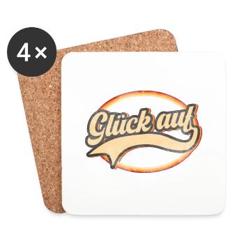 Glück auf - Untersetzer (4er-Set) - Weiß - Vorne