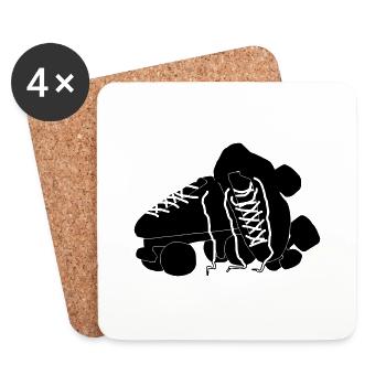 Rollschuhe - Untersetzer (4er-Set) - Weiß - Vorne