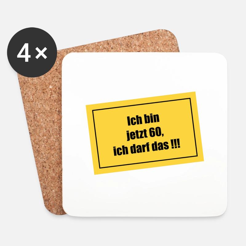 60 Jahre Geburtstag ich darf das - Untersetzer (4er-Set) - Weiß