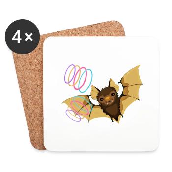 bat - Coasters (set of 4) - white - Front