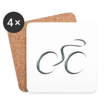 cyclist cycling bmx bike sport mountain biking hobby - Coasters (set of 4) - white - Front