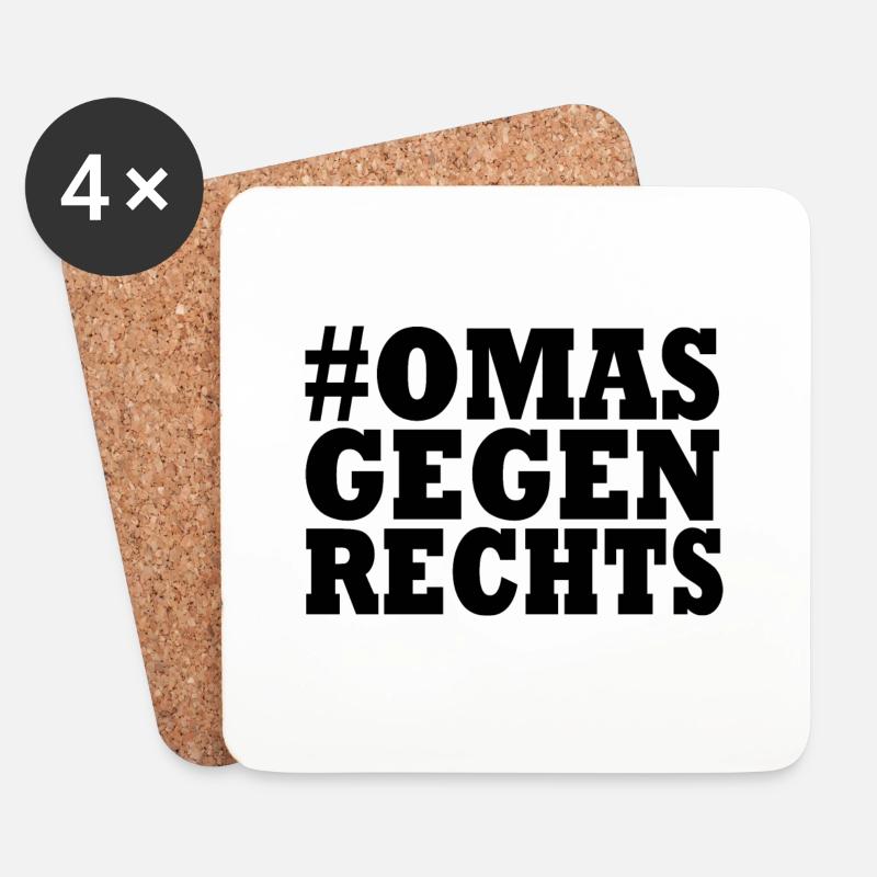 Omas gegen rechts - Untersetzer (4er-Set) - Weiß