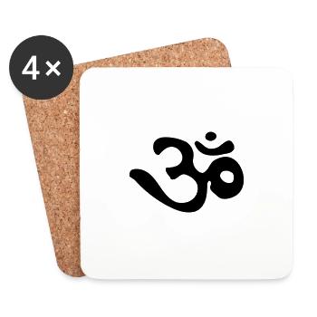 OM - AUM - Untersetzer (4er-Set) - Weiß - Vorne