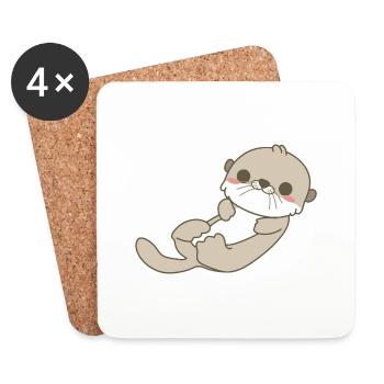 Otter - Untersetzer (4er-Set) - Weiß - Vorne