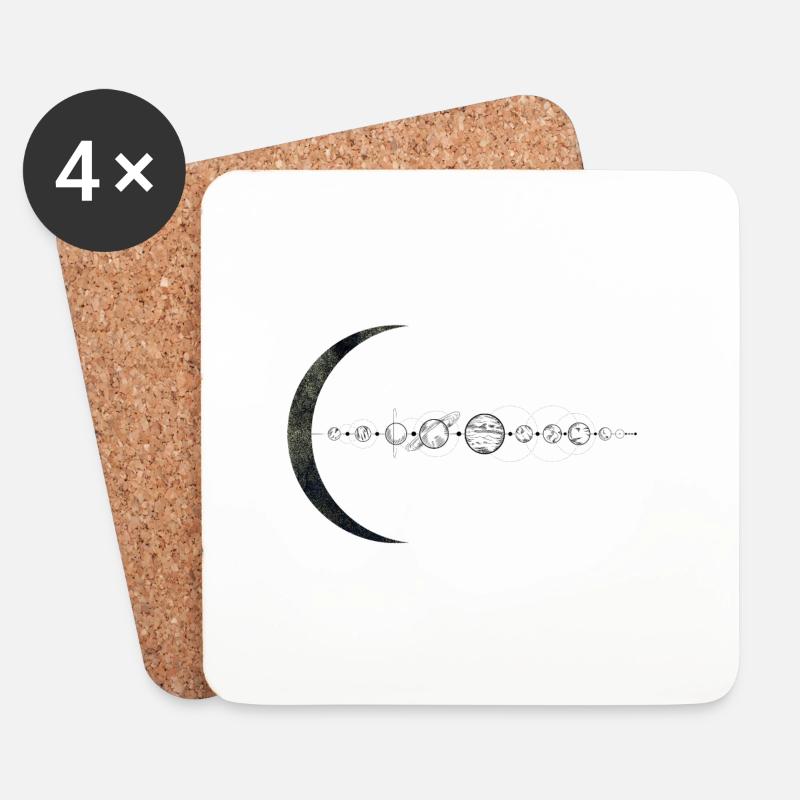 Planeten - Untersetzer (4er-Set) - Weiß