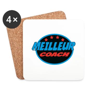 MEILLEUR COACH - Dessous de verre (lot de 4) - blanc - Devant